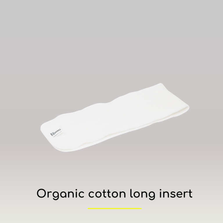Long organic cotton insert dedicated to the Bloomi diaper system