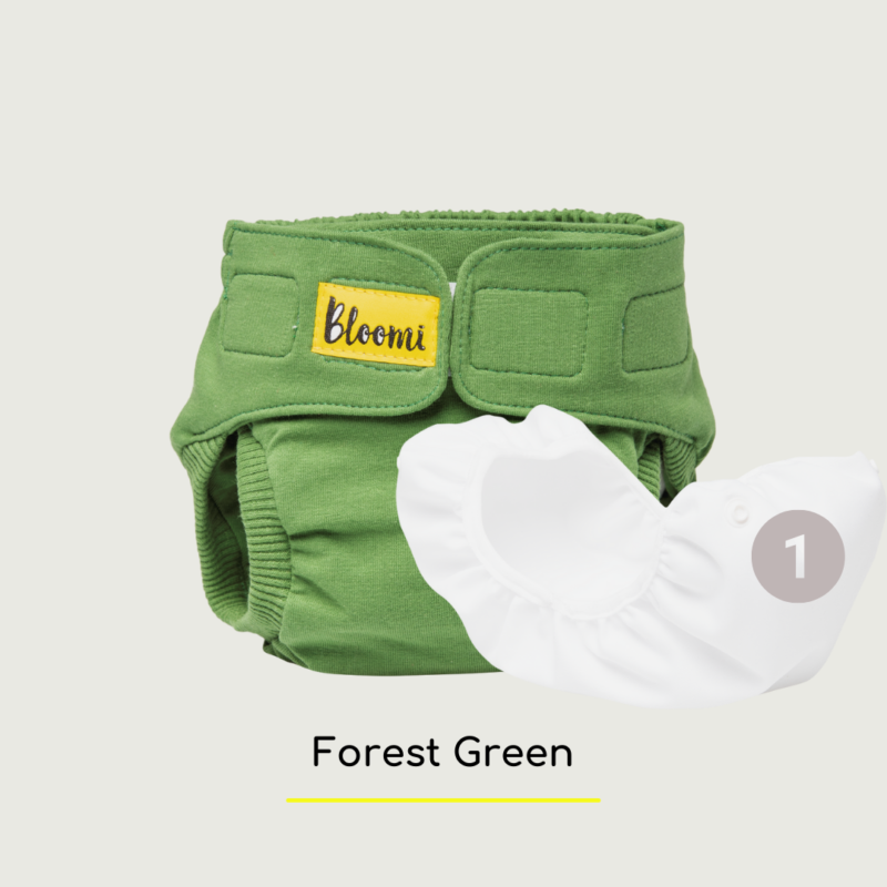 Bloomi forest green with 1 pouch