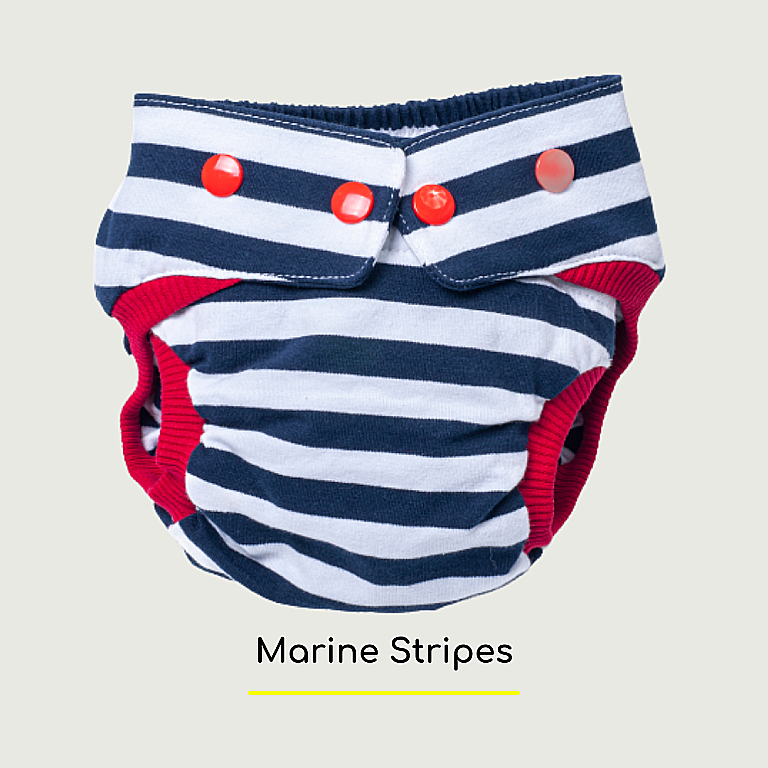 Marine stripes snap pants